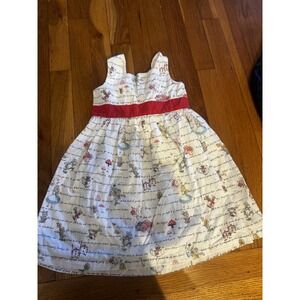 Disney X Cath Kidston Alice‎ In Wonderland Girls Lined Dress AOP Sz 2/3 WOW